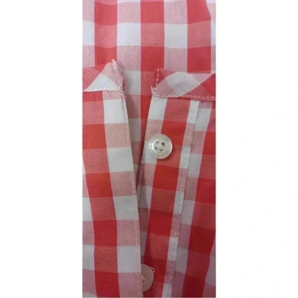 U.S. Polo Assn Red Checkered Short Sleeve Top Size Medium - Picture 6 of 8